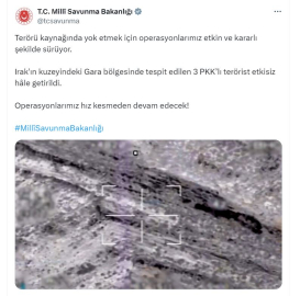 MSB: 3 terörist etkisiz hale getirildi