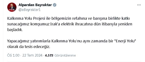 Irak'a 3 yıl sonra elektrik ihracatı başladı