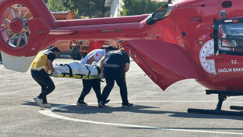 Odun kestiği motorlu testere bacağını kopardı, hava ambulansıyla Ankara'ya sevk edildi